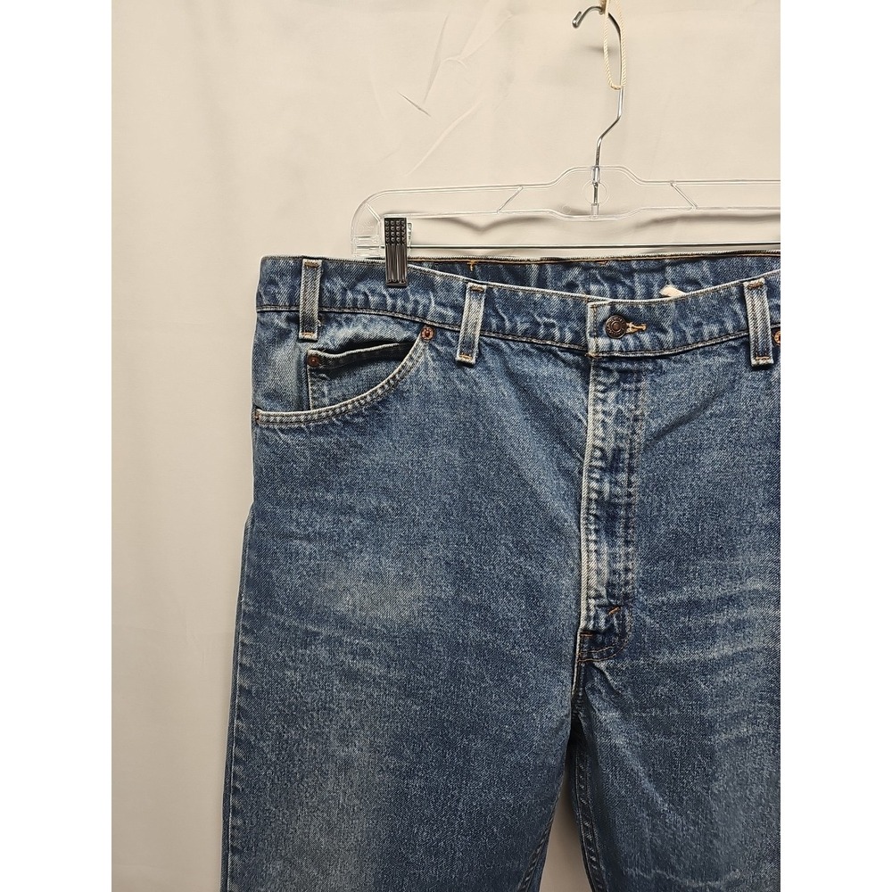 Vintage Levi's Mens 90s 505 Blue Denim Jeans USA Orange Tab Straight Leg 42x30 - Picture 5 of 16
